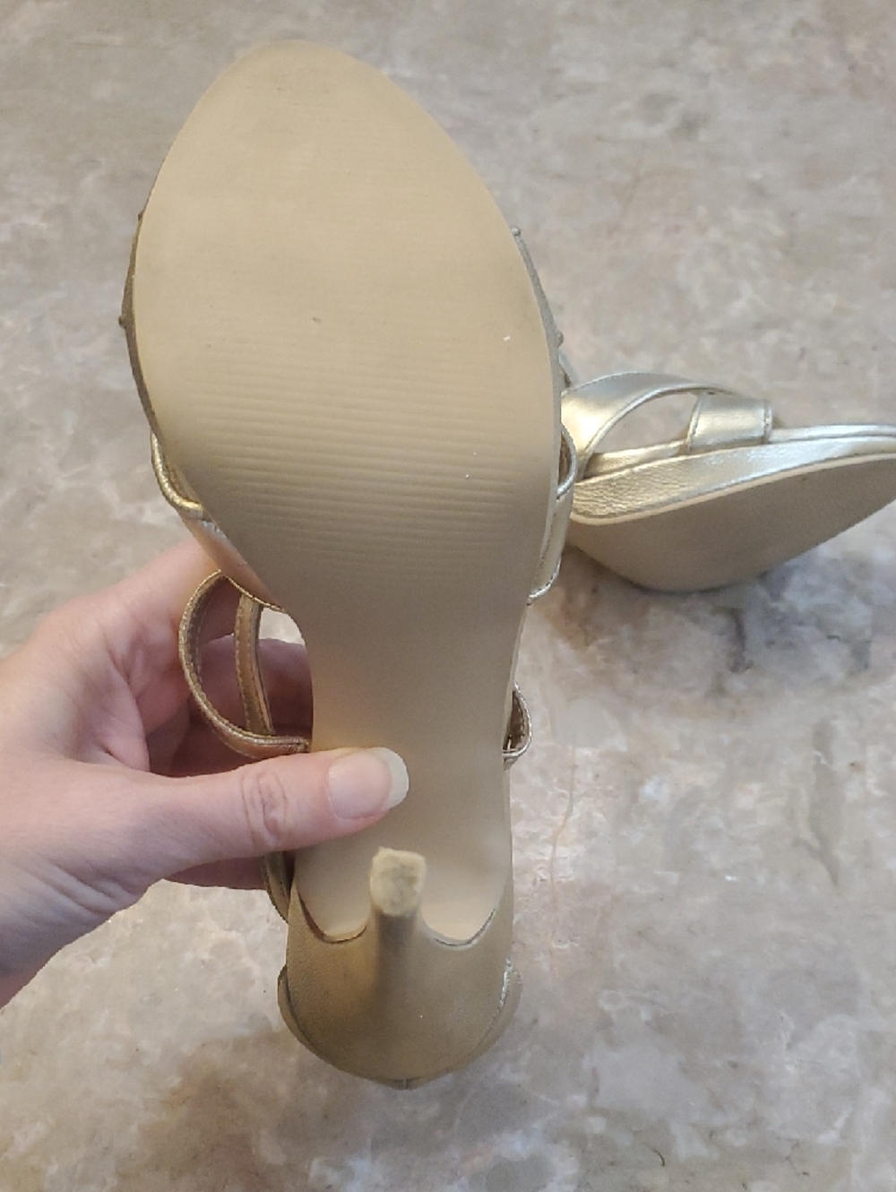 Lily Pulitzer Strappy Heels Gold Sandals Size 7 - Picture 4 of 13